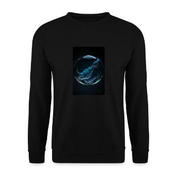 Kaos in a bubble cyan 2 - Unisex Sweatshirt - black - Front - Alina (178cm) & Michal (187cm)