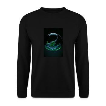 Kaos dans un vert bulle3 - Sweat-shirt Unisexe - noir - Devant - Alina (178cm) & Michal (187cm)