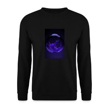 Kaos in einer Blase lila 1 - Unisex Pullover - Schwarz - Vorne - Alina (178cm) & Michal (187cm)