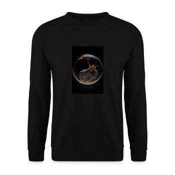 Kaos in einer Blase orange 4 - Unisex Pullover - Schwarz - Vorne - Alina (178cm) & Michal (187cm)