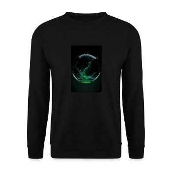 Kaos in einer Blase grün 2 - Unisex Pullover - Schwarz - Vorne - Alina (178cm) & Michal (187cm)