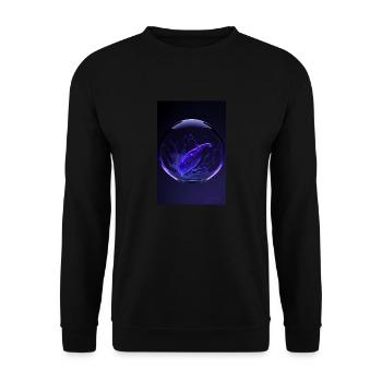 Kaos in einer Blase lila 2 - Unisex Pullover - Schwarz - Vorne - Alina (178cm) & Michal (187cm)