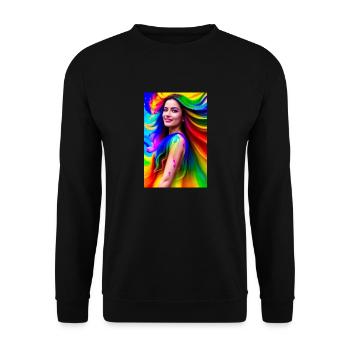Neon Beauty 7 - Unisex Sweatshirt - black - Front - Alina (178cm) & Michal (187cm)
