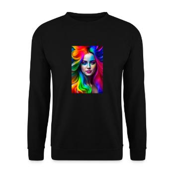 Neon Beauty 3 - Unisex Sweatshirt - black - Front - Alina (178cm) & Michal (187cm)