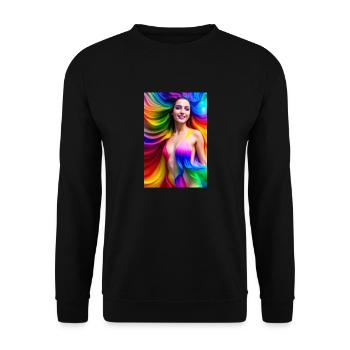 Neon Beauty 9 - Unisex Sweatshirt - black - Front - Alina (178cm) & Michal (187cm)