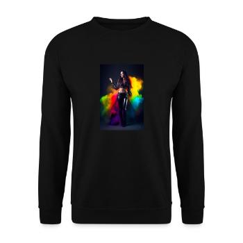 Rainbow Beauty 1 - Unisex Sweatshirt - black - Front - Alina (178cm) & Michal (187cm)