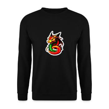 Drache - Unisex Pullover - Schwarz - Vorne - Alina (178cm) & Michal (187cm)