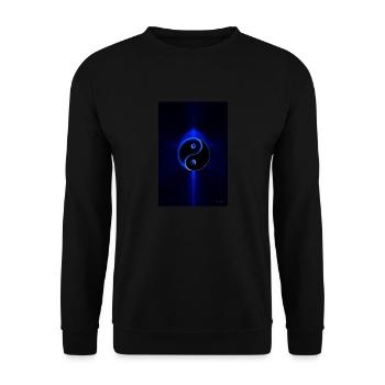 Yin Yang bleu 1 - Sweat-shirt Unisexe - noir - Devant - Alina (178cm) & Michal (187cm)