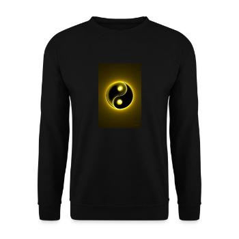 Yin Yang gelb 2 - Unisex Pullover - Schwarz - Vorne - Alina (178cm) & Michal (187cm)