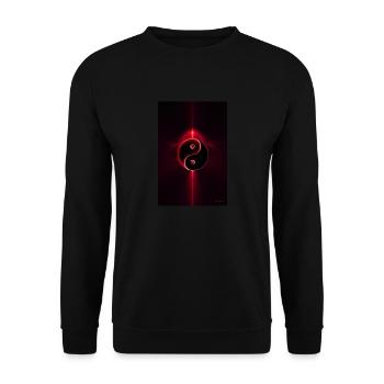 Yin Yang rot 1 - Unisex Pullover - Schwarz - Vorne - Alina (178cm) & Michal (187cm)