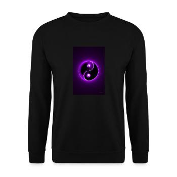 Yin Yang lila 2 - Unisex Pullover - Schwarz - Vorne - Alina (178cm) & Michal (187cm)