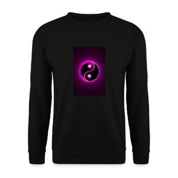 Yin Yang magenta 2 - Sweat-shirt Unisexe - noir - Devant - Alina (178cm) & Michal (187cm)