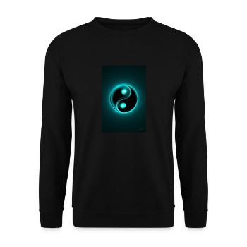 Yin Yang cyan 2 - Unisex Pullover - Schwarz - Vorne - Alina (178cm) & Michal (187cm)