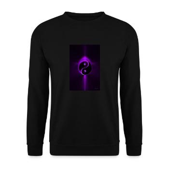 Yin Yang lila 1 - Unisex Pullover - Schwarz - Vorne - Alina (178cm) & Michal (187cm)