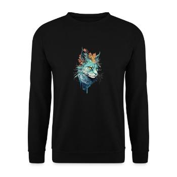 Thief Cat - Unisex Sweatshirt - black - Front - Alina (178cm) & Michal (187cm)