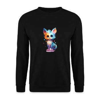 Cute little Sweetheard Kitty Cat Shirt Design - Unisex Sweatshirt - black - Front - Alina (178cm) & Michal (187cm)