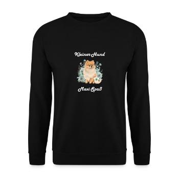Zwergspitz Kleiner Hund Maximaler Spaß - Unisex Pullover - Schwarz - Vorne - Alina (178cm) & Michal (187cm)