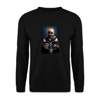 Bébé motard - Sweat-shirt Unisexe - noir - Devant - Alina (178cm) & Michal (187cm)
