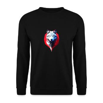 Loup #1 - Sweat-shirt Unisexe - noir - Devant - Alina (178cm) & Michal (187cm)