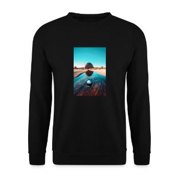 Rund - Unisex Pullover - Schwarz - Vorne - Alina (178cm) & Michal (187cm)