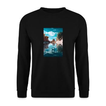 Geometrie - Unisex Pullover - Schwarz - Vorne - Alina (178cm) & Michal (187cm)