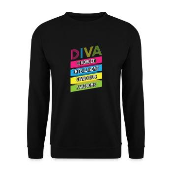 Lustiges Scheidung Glücklich Geschieden und - Unisex Pullover - Schwarz - Vorne - Alina (178cm) & Michal (187cm)