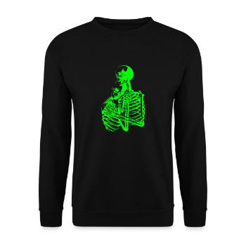 skull skeleton death halloween horror black dead - Unisex Sweatshirt - black - Front - Alina (178cm) & Michal (187cm)