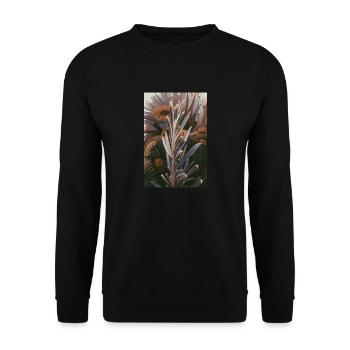 Flowery - Unisex Sweatshirt - black - Front - Alina (178cm) & Michal (187cm)