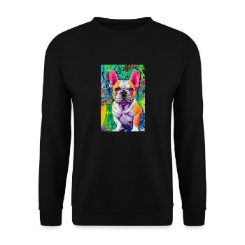 Modern Pop Art Print | colorful | French Bulldog - Unisex Sweatshirt - black - Front - Alina (178cm) & Michal (187cm)