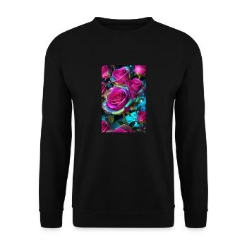 Floral 149 - Unisex Sweatshirt - black - Front - Alina (178cm) & Michal (187cm)