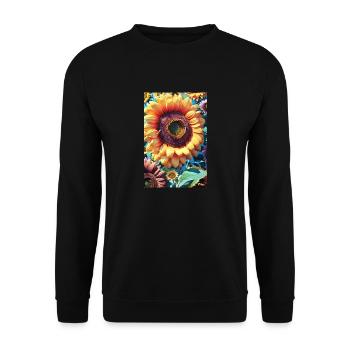 Floral143 - Unisex Sweatshirt - black - Front - Alina (178cm) & Michal (187cm)
