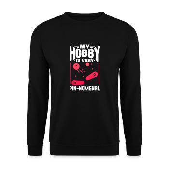 my hobby is very pinnomenal Design for a flipper - Unisex Pullover - Schwarz - Vorne - Alina (178cm) & Michal (187cm)