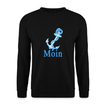 Moin mit Anker - Unisex Pullover - Schwarz - Vorne - Alina (178cm) & Michal (187cm)