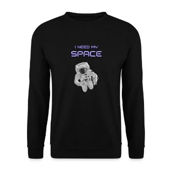 I Need my Space - Funny Astronaut - Unisex Sweatshirt - black - Front - Alina (178cm) & Michal (187cm)