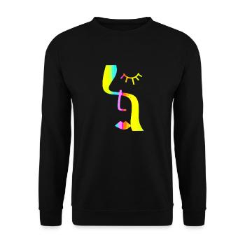 Mode Mignon Vintage Style Trendy 90s Funny Vogue - Sweat-shirt Unisexe - noir - Devant - Alina (178cm) & Michal (187cm)