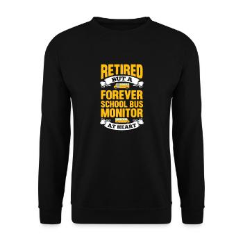 Retraité, mais un moniteur d’autobus scolaire dans l’âme - Sweat-shirt Unisexe - noir - Devant - Alina (178cm) & Michal (187cm)