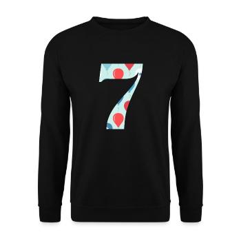 7e anniversaire ballon - Sweat-shirt Unisexe - noir - Devant - Alina (178cm) & Michal (187cm)