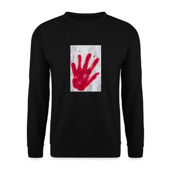 Red hand - Unisex Sweatshirt - black - Front - Alina (178cm) & Michal (187cm)