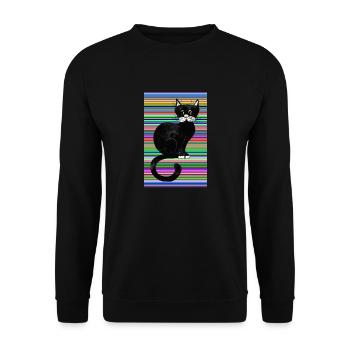 Cat - Unisex Sweatshirt - black - Front - Alina (178cm) & Michal (187cm)