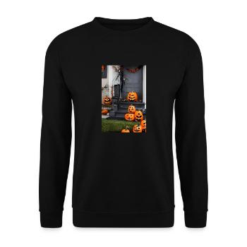 Halloween pumpkin - Unisex Sweatshirt - black - Front - Alina (178cm) & Michal (187cm)