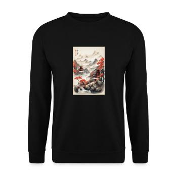 Paysages de la Chine - Sweat-shirt Unisexe - noir - Devant - Alina (178cm) & Michal (187cm)