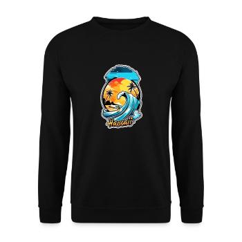Surfing Beach Palm Tree Sunshine Holidays - Unisex Sweatshirt - black - Front - Alina (178cm) & Michal (187cm)
