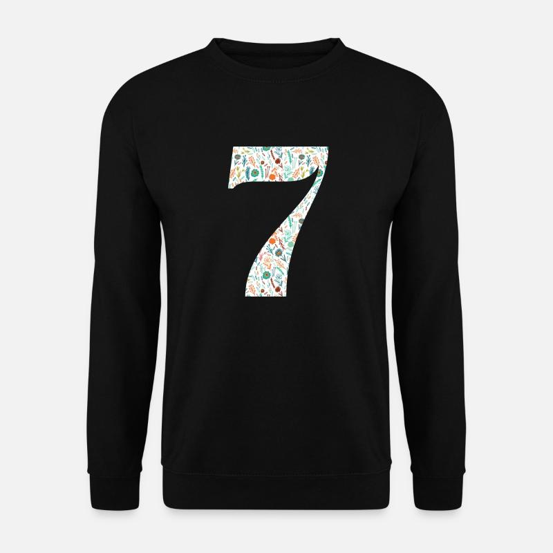 7th Floral Anniversary - Unisex Sweatshirt - black