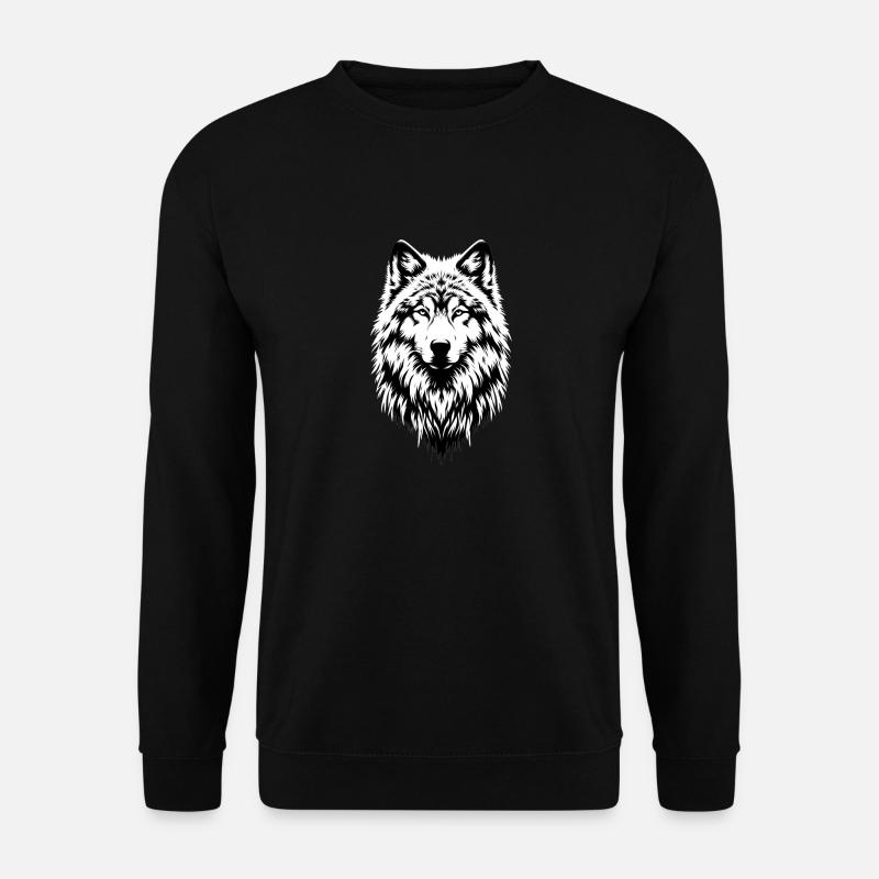 Wolf - Unisex Pullover - Schwarz