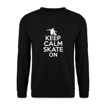 Keep Calm Skate On Skateboarding Skater Skateboard - Unisex Pullover - Schwarz - Vorne - Alina (178cm) & Michal (187cm)