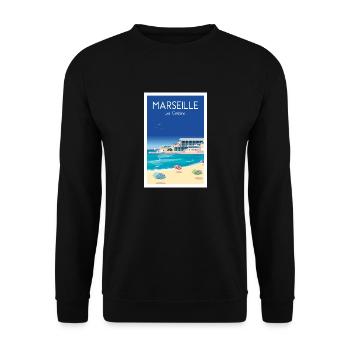 MARSEILLE THE CATALANS - Unisex Sweatshirt - black - Front - Alina (178cm) & Michal (187cm)