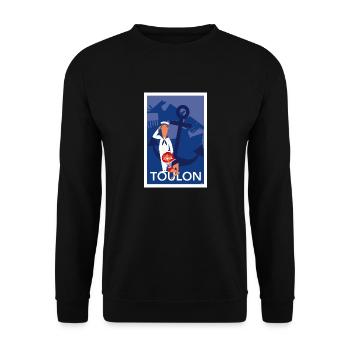 TOULON ANCRE - Sweat-shirt Unisexe - noir - Devant - Alina (178cm) & Michal (187cm)