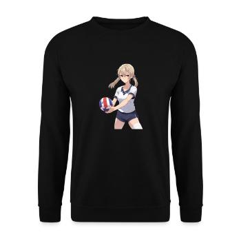 Manga Volleyball Mädchen - Unisex Pullover - Schwarz - Vorne - Alina (178cm) & Michal (187cm)