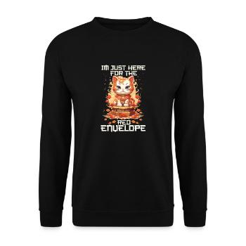 Chat porte-bonheur du Nouvel An chinois juste ici pour le - Sweat-shirt Unisexe - noir - Devant - Alina (178cm) & Michal (187cm)