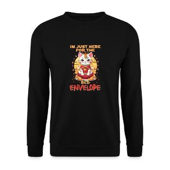 Chat porte-bonheur du Nouvel An chinois juste ici pour le - Sweat-shirt Unisexe - noir - Devant - Alina (178cm) & Michal (187cm)